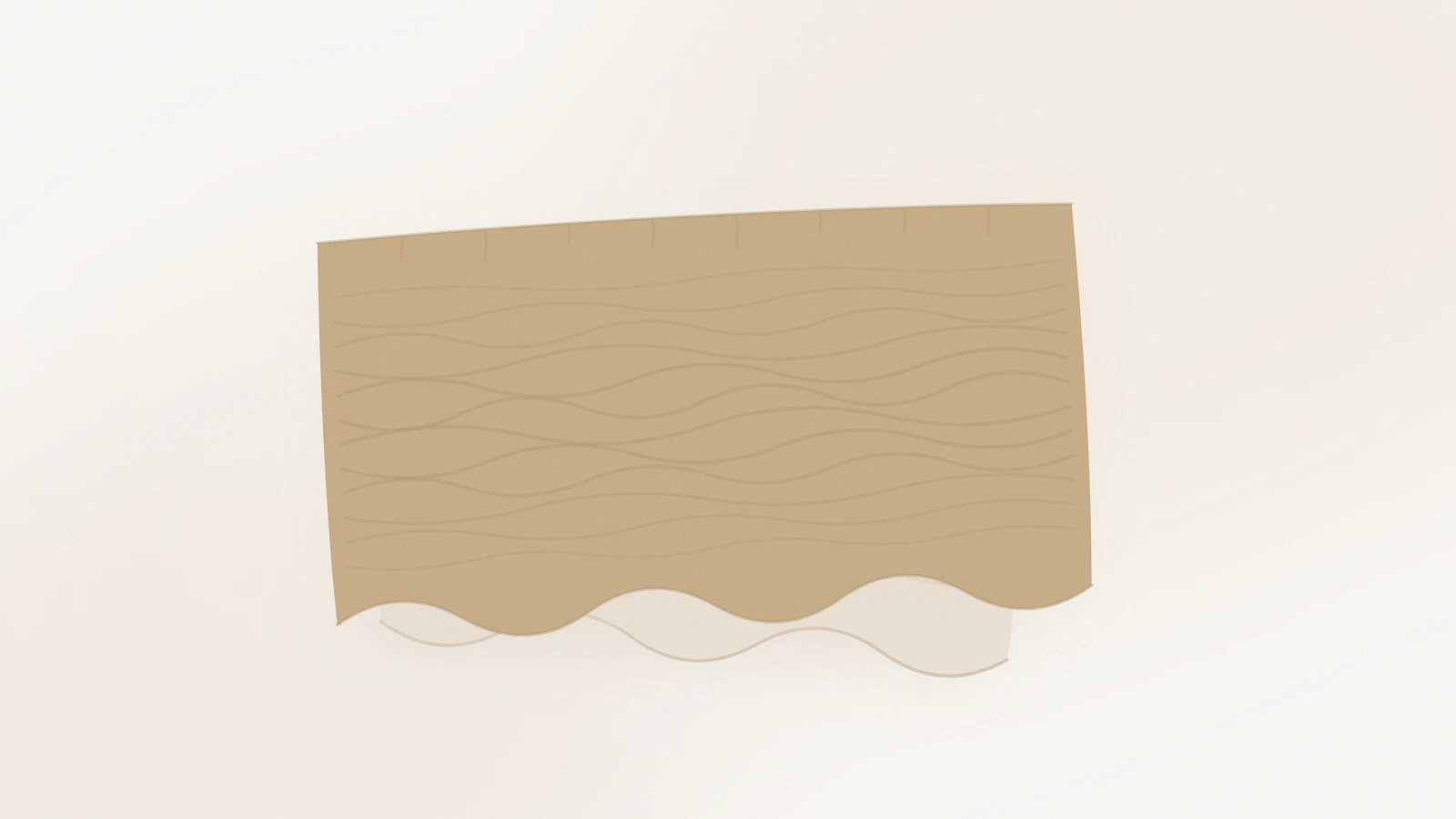 Calm illustration of a softly folded weighted blanket in warm neutral tones.